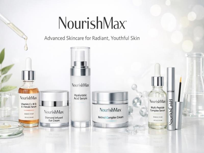 NourishMax Skincare Products For Glowing Youthful Skin. Best Anti Aging Serums. Vitamin C Creams. Hyaluronic Acid Treatments